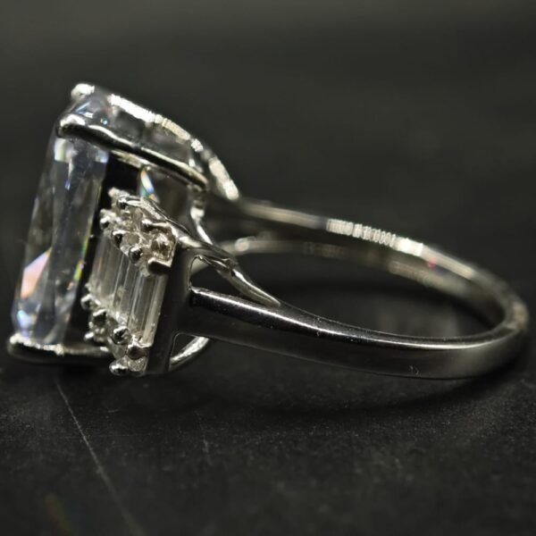 Elegant Cushion Cut CZ Ring In 925 Sterling Silver