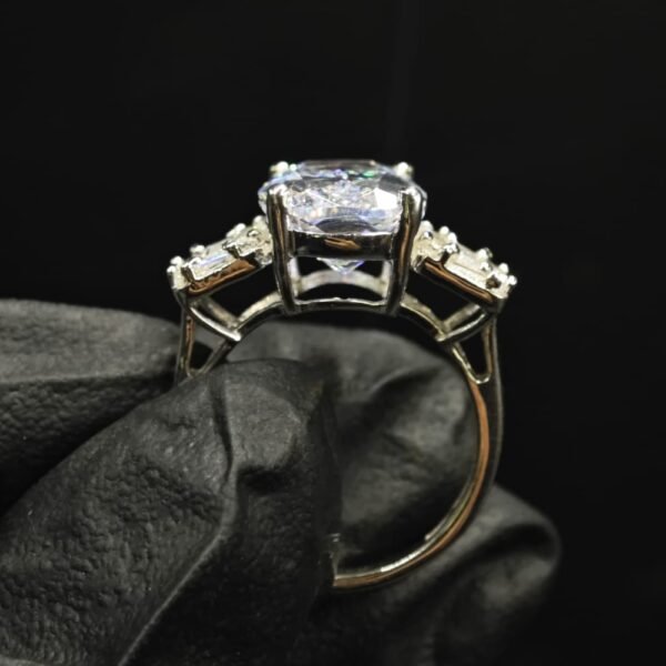 Elegant Cushion Cut CZ Ring In 925 Sterling Silver