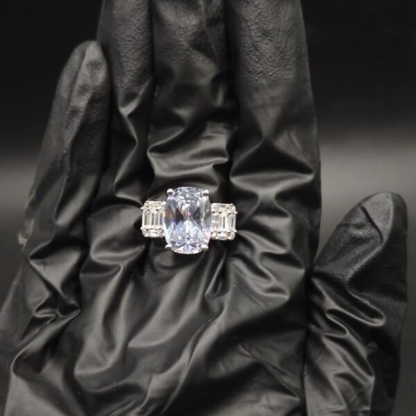 Elegant Cushion Cut CZ Ring In 925 Sterling Silver