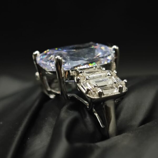 Elegant Cushion Cut CZ Ring In 925 Sterling Silver