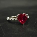 Heart Shaped Red CZ Ring With 925 Silver