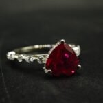 Heart Shaped Red CZ Ring With 925 Silver
