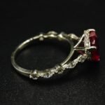 Heart Shaped Red CZ Ring With 925 Silver