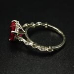 Heart Shaped Red CZ Ring With 925 Silver