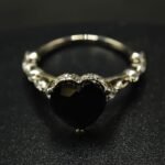 Black Heart Shaped Ring for Women