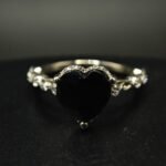 Black Heart Shaped Ring for Women