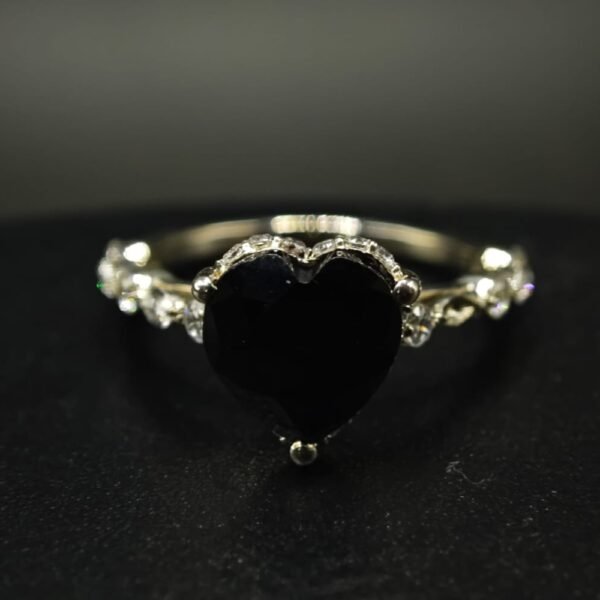 Black Heart Shaped Ring for Women