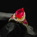 Pear Cut Red Ruby CZ 925 Sterling Silver
