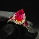 Pear Cut Red Ruby CZ 925 Sterling Silver