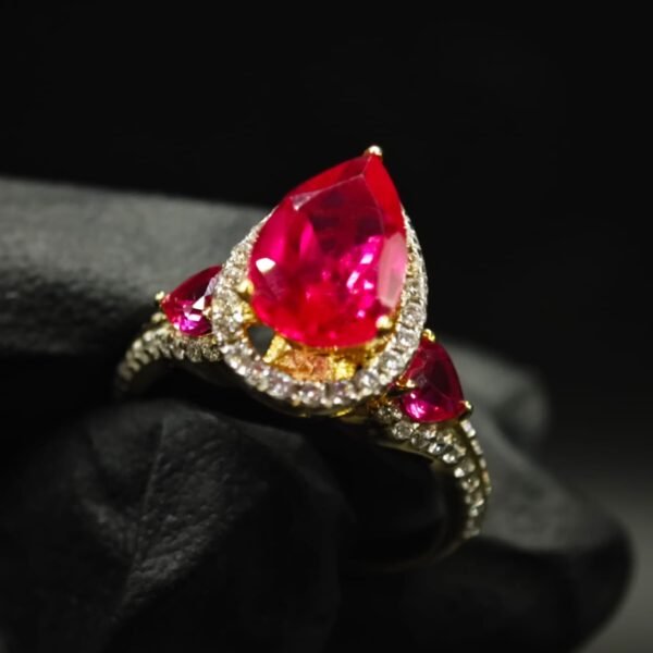 Pear Cut Red Ruby CZ 925 Sterling Silver