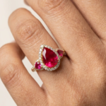 Pear Cut Red Ruby CZ 925 Sterling Silver