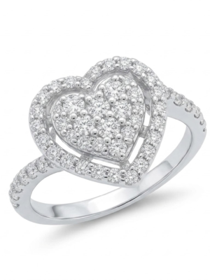 Moissanite Heart Ring for Women