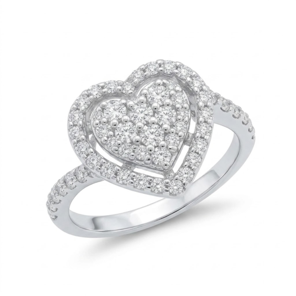 Moissanite Heart Ring for Women