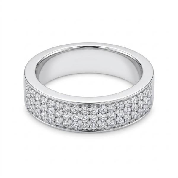 Moissanite Pave Band Ring for Men