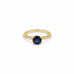Blue CZ Oval Shaped Ring for Women
