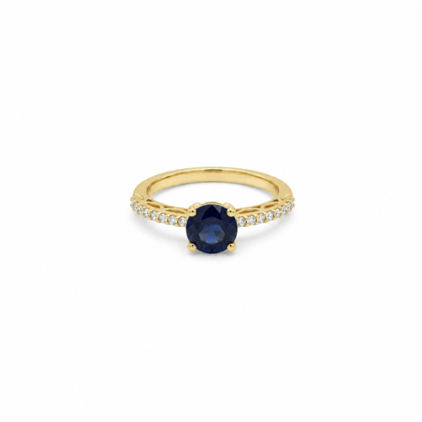 Blue CZ Oval Shaped Ring for Women
