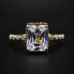 Radiant Emerald Cut Moissanite Engagement Ring