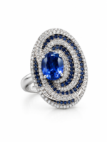 CZ Royal Blue Sapphire Spiral Ring