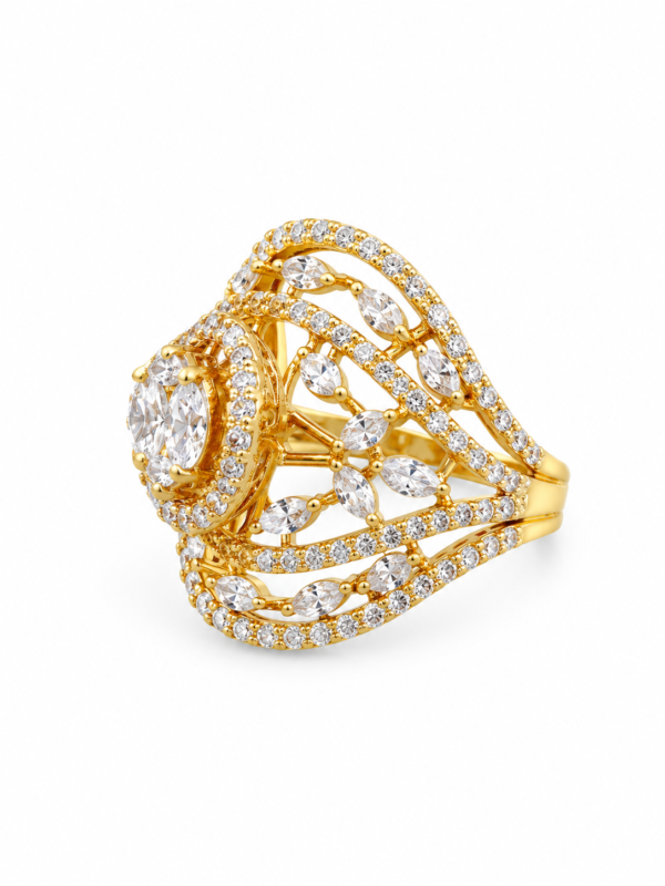Marquise & Round Moissanite Ring