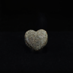 Women's Wear Pave Heart Moissanite Ring