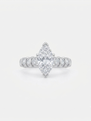 Elegant Clear CZ Marquise Cut Ring for Women