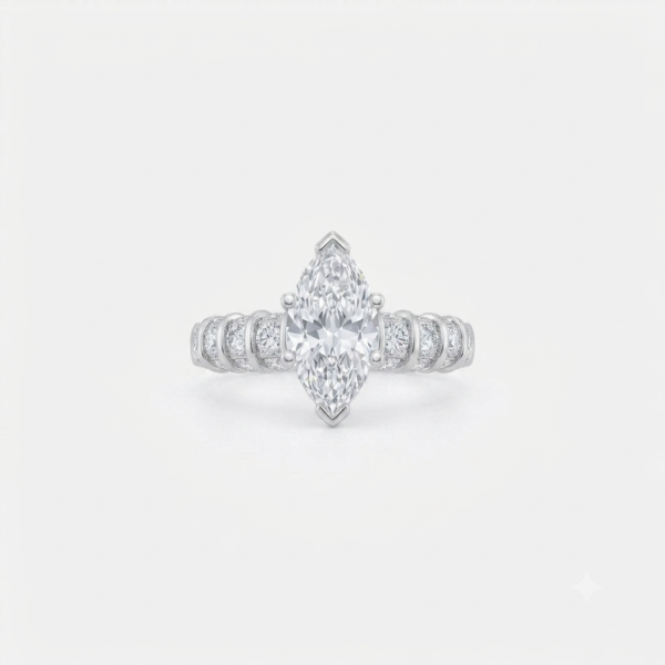 Elegant Clear CZ Marquise Cut Ring for Women
