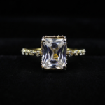 Radiant Emerald Cut Moissanite Engagement Ring