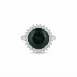 Green Cubic Zirconia Halo Ring