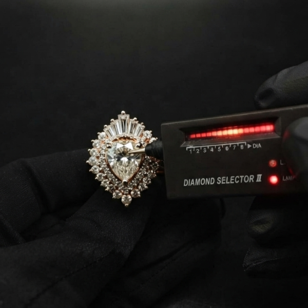 Heart Cut Moissanite Cluster Engagement Ring