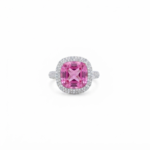 Cushion Cut Pink CZ Statement Ring
