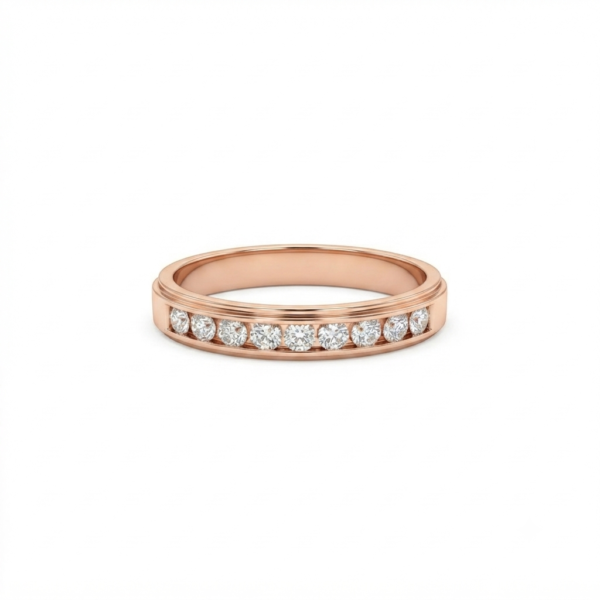 Moissanite Round Cut Band Ring