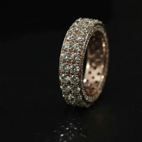 Double Row Moissanite Eternity Band