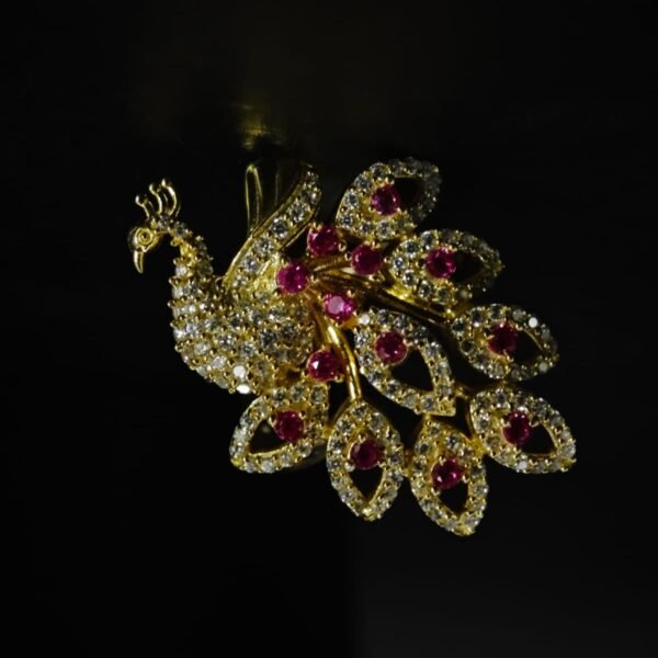 Exquisite Peacock Design CZ Ring