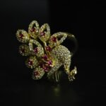 Exquisite Peacock Design CZ Ring