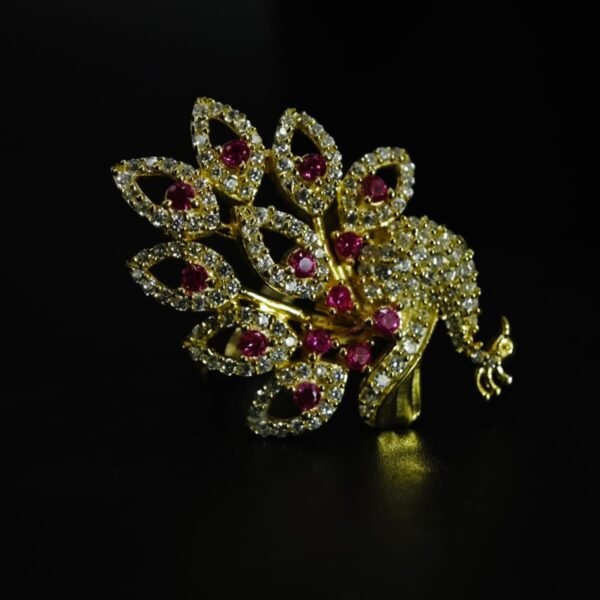 Exquisite Peacock Design CZ Ring