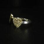 Letter O And Heart Moissanite Ring