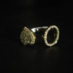 Letter O And Heart Moissanite Ring