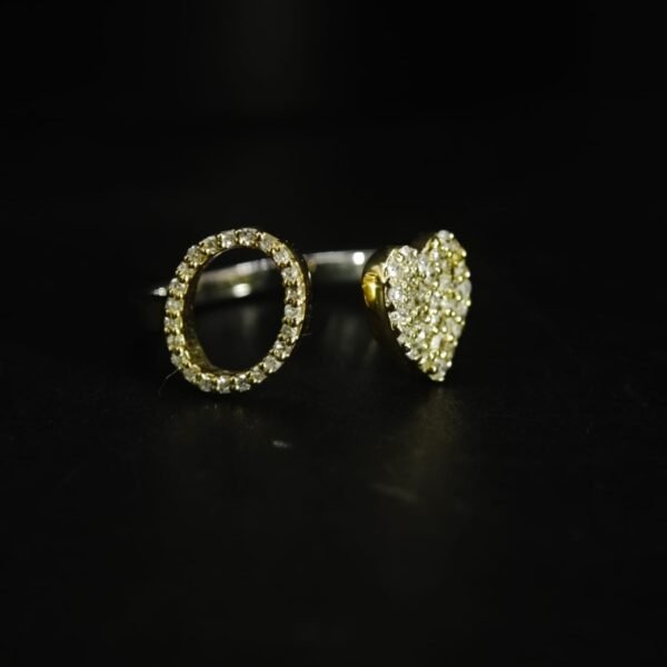 Letter O And Heart Moissanite Ring