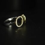 Letter O And Heart Moissanite Ring