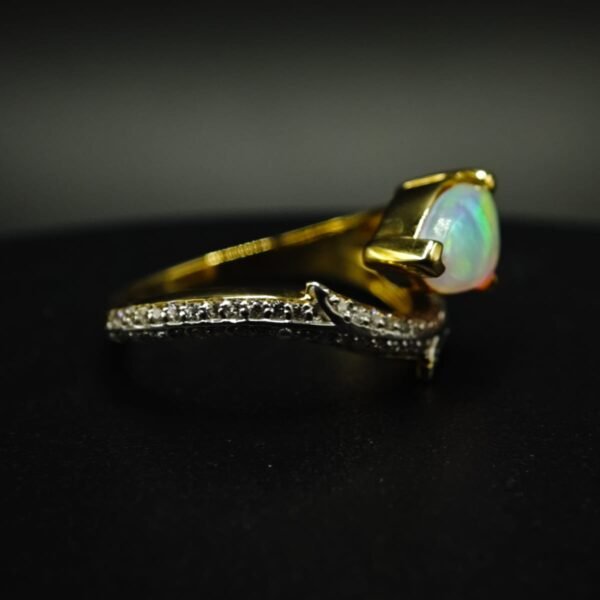 Opal Pear Shaped Ring In 925 Sterling Silver