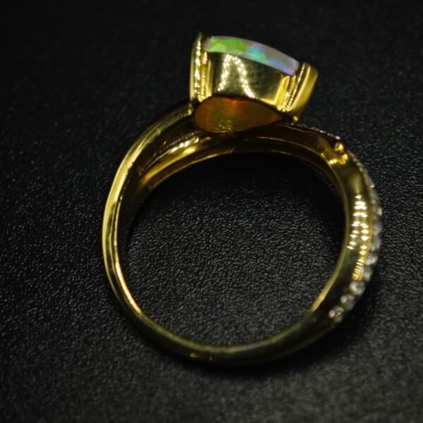 Opal Pear Shaped Ring In 925 Sterling Silver