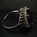 Black CZ Halo Ring for Women