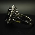 Black CZ Halo Ring for Women