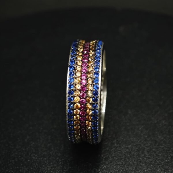 Multicolour CZ Band Ring for Men