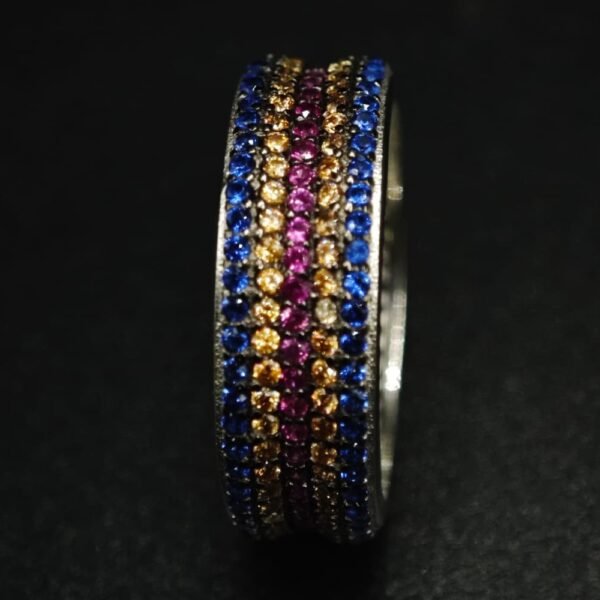 Multicolour CZ Band Ring for Men