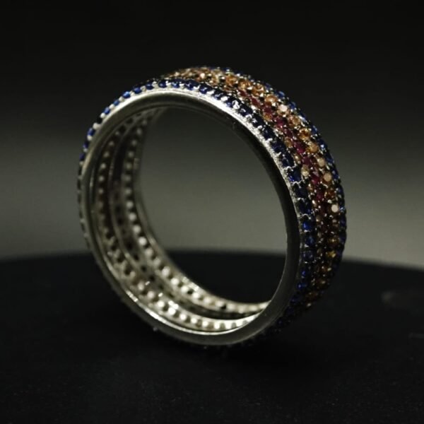 Multicolour CZ Band Ring for Men