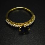 Blue CZ Oval Shaped Ring for Women