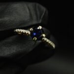 Blue CZ Oval Shaped Ring for Women