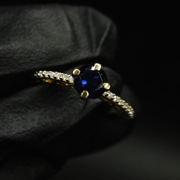 Blue CZ Oval Shaped Ring for Women