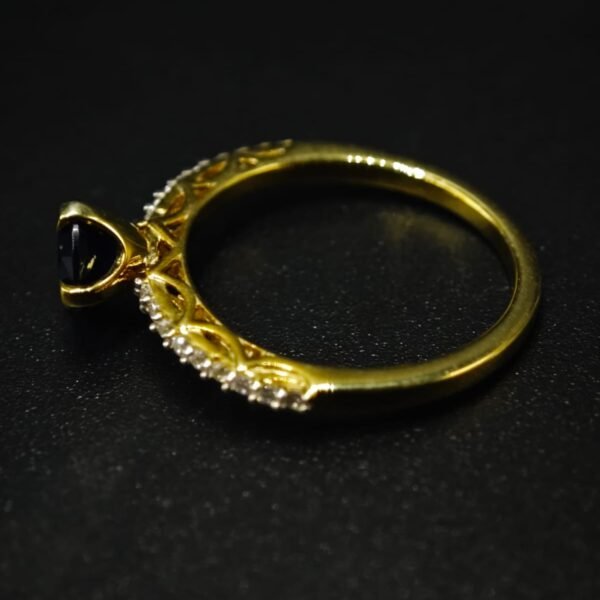 Blue CZ Oval Shaped Ring for Women